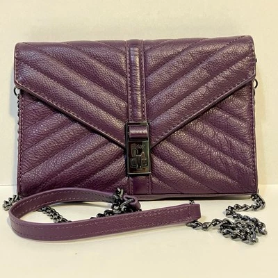 BOTKIER New York Dakota Cuero Acolchado Bolso sin asas/bross Cartera de hombro Púrpura Foto 1 de 4