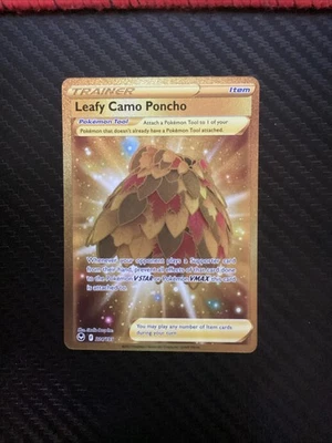 Poncho Leafy Camo 214/195 SWSH12: Silver Tempest Secret Raro - Casi Nuevo Foto 1 de 2