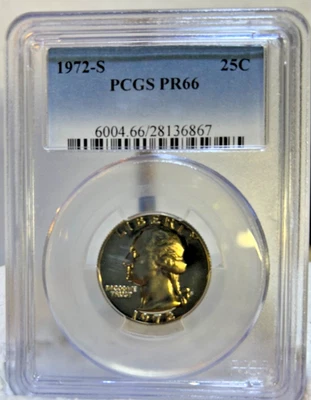 1972-S  Silver Washington Quarter PR 66 PCGS - Image 1 of 4