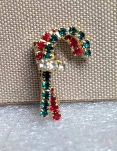 Vintage Doppel Zuckerstange Weihnachten Sammlerstück Modeschmuck Brosche Anstecknadel  - Bild 1 von 5