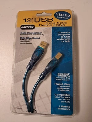 InterAct 63222-0-31 USB 2.0 high speed cable 12 ft A to B cable - Image 1 of 2