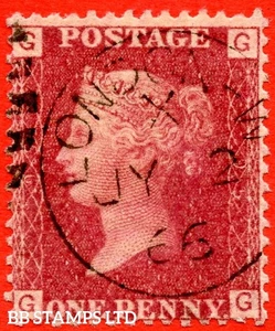 SG. 43/44. G1. " GG " 1d Red. Plate 95. A very fine " 2nd July 1866 LONDO B68746 - Picture 1 of 1