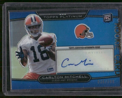 CARLTON MITCHELL 2010 TOPPS PLATINUM BLUE REFRACTOR ROOKIE AUTO AUTOGRAPH /599 - Image 1 of 2