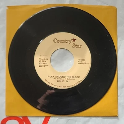 Junie Lou ~ Rock Around The Clock/ Hand Him Down To Me ~ Country Star 45 Record - Image 1 of 4