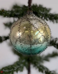 782/25 1x alter Weihnachtsschmuck Christbaumschmuck Kugel Leonischer Draht - Picture 1 of 5