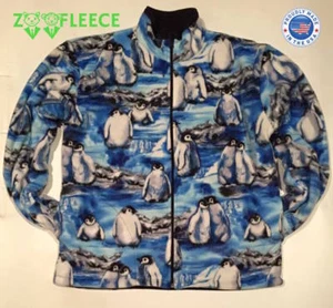 ZooFleece Penguins Blue Happy Feet Coat Winter Pittsburgh Jacket Sweater S-3X - Imagen 1 de 4