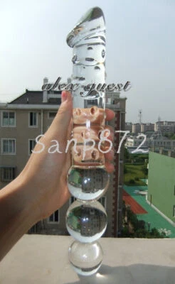 3 Анальные бусины огромный двойной Dildo донг поддельный гигантский 12 * 2,2 дюйма большой стеклянный Dildo новый - Изображение 1 из 4