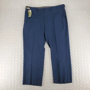 Haggar Premium Komfort Anzughose Herren 42x29 blau klassische Passform flach vorne Stretch - Bild 1 von 20