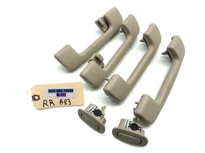 GMC Yukon XL 2015-2020 juego de manijas de agarre de techo con ganchos de abrigo OEM. Foto 1 de 4