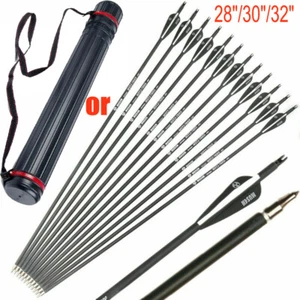 28/30/32" Carbon Arrows 7.8mm for Compound Recurve Bow Target Hunting OR Quiver - Picture 1 of 18