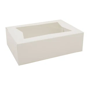 Window Automatic 1-Piece Bakery Box White 8" L x 5.75" W x 2.5" D| 200/Pack - Picture 1 of 3