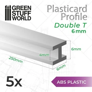 Perfil Plasticard en H 6mm VIGA - Tiras Plastico PVC ABS Poliestireno Choque - Imagen 1 de 1