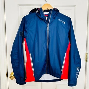 EUC SPERRY TOP-SIDER STS 35 SOFT SHELL LIGHT JACKET RAINCOAT WITH HOODIE MEDIUM - Picture 1 of 10