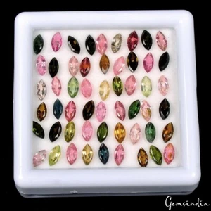 12.50 Ct Natural Multicolor Tourmaline Marquise Faceted Loose Gemstone Lot 54 Pc - Picture 1 of 4