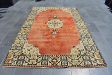 Home decor, Diningroom rug, Bohemian turkish rug, Boho rug, 6.1 x 9.7 ft RL8001
