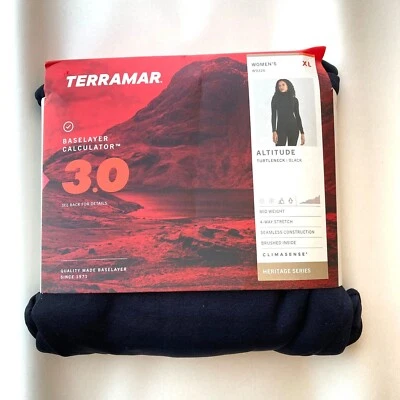 Top para mujer TERRAMAR Altitude 3.0 capa base cuello alto XL negro nuevo con etiquetas Foto 1 de 4