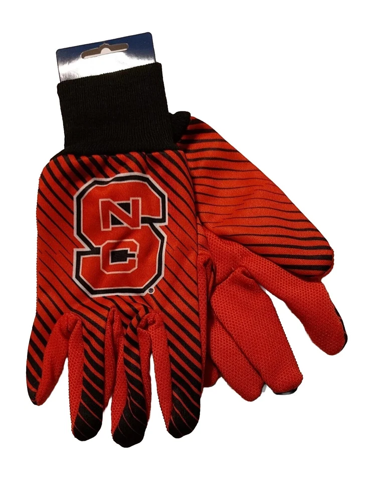 NORTH CAROLINA STATE WOLFPACK NCAA STRIPED LOGO GLOVES - Image 1 of 1