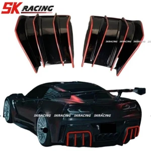 Fits Chevrolet Corvette C7 2014-19 Gloss Black Carbon Fiber Rear Bumper Diffuser - Imagen 1 de 30