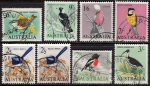 Australia Bird Definitives 1964-65 conjunto de 8 buenos a fin usados - Imagen 1 de 1