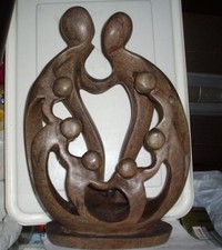 Family of Eight Hand Carved Shona Sculpture