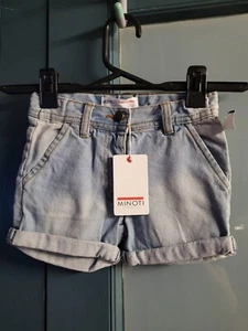 minoti blue denim shorts size 3 years girls - Picture 1 of 4