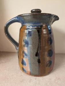 Large Vintage Studio Pottery Tea / Coffee Pot With Lid Impressed mark Stoneware - Picture 1 of 19