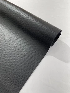 Ostrich Two Tone Fake Leather Upholstery, 3-D Ostrich Skin Texture Faux Black - Picture 1 of 2