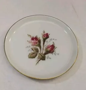 Posacenere sottobicchiere fiori rosa classico piatti burro 3 7/8" Rosenthal Germania - Foto 1 di 2