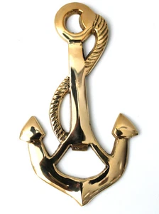 Flaschenöffner Anker Messing poliert 12,5cm maritim dekorativ Geschenkidee - Bild 1 von 3