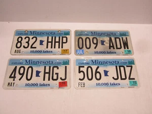 Lot of 4 Minnesota 10,000 Lakes New Style Printed Aluminum License Plates #1 - Picture 1 of 2