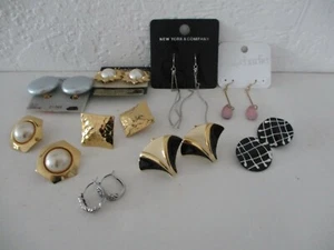 Women's Fashion Jewelry 9 Pair Earring Lot New and Used All in Good Condition - Picture 1 of 1