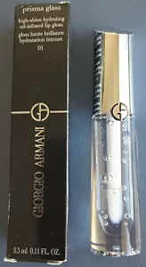 Giorgio Armani Prisma Glass Clear Shine 01 Hydrating Lip Gloss 0.11 fl oz - Picture 1 of 5