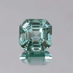AAA Natural Flawless Ceylon Green Spinel Loose Asscher Cut Gemstone 7x7 MM - Picture 1 of 6