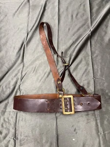 USMC Sam Browne Belt - EARLY Vintage WWI or WWII Maybe Size 29-35 U.S.M.C. ARMY - Picture 1 of 13