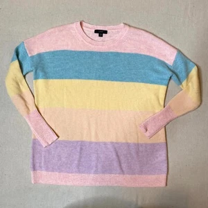 Suéter J.Crew Para Mujer 2XS Multicolor Pastel Rayas Lana Punto Apretado Pullover - Imagen 1 de 12