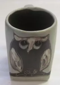 Mara Mexico Stoneware Pottery Owls Coffee Mug Folk Art Signed Handpainted - Picture 1 of 7
