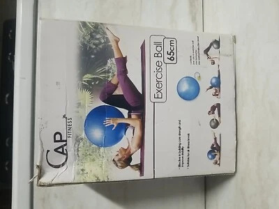 CAP Fitness 65 CM Exercise Ball BLUE HHE-S065B 25" w/ Air Pump Core Building - Image 1 of 4