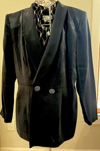 Women’s VTG Elegant Cachet Jacket Shimmer Rhinestone Buttons USA Shawl Collar 14 - Picture 1 of 15