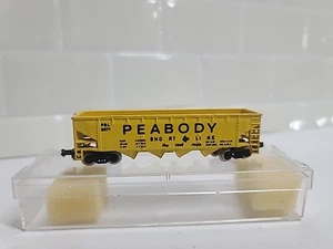MiniTrix Trix N Scale Peabody Short Line Coal Route 4 Bay Hopper Car PSL 6671 - Picture 1 of 9