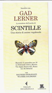2009 INVITO alla PRESENTAZIONE del LIBRO di GAD LERNER " SCINTILLE " - Picture 1 of 1