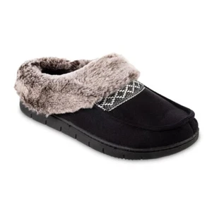 Isotoner Women's Recycled Microsuede and Faux Fur Hoodback Slippers - 8255 - Picture 1 of 3