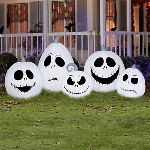 Jack Skellington Volti di zucca lunghi 7,5' gonfiabili ad aria - Foto 1 di 3