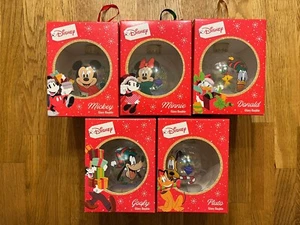 5x Disney Weihnachts Glaskugeln Set Mickey Minnie Donald Goofy Pluto - Neu Neu Neu in OVP - Bild 1 von 8
