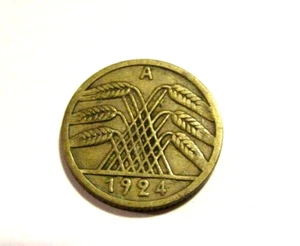 Germany Deutsches Reich 1924-A 5 Renten Pfennig Coin - Picture 1 of 5
