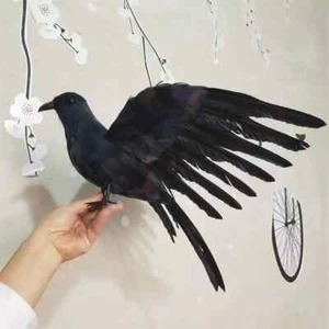 big simulation wings crow model foam&feathers bird doll gift about 40x60cm - Imagen 1 de 2