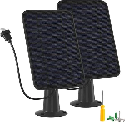 WININMETA 2Pcs Solar Panel Charger for Blink Outdoor/Outdoor(3rd Gen)/XT XT2 Camera USA