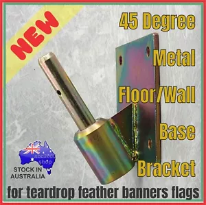 45 Degree Metal Wall Base Sign Mounting Bracket for Teardrop Feather Banner Flag - Picture 1 of 2