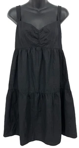 Calvin Klein Women Dress Size 4 Black Circle Patterned Shift Tiered Sweetheart - Picture 1 of 7