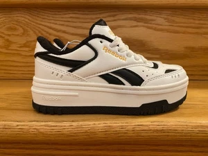 Boys Size 12 Shoes, Reebok #12819, Back to School Shoes, Black & White, NWOT - Picture 1 of 7