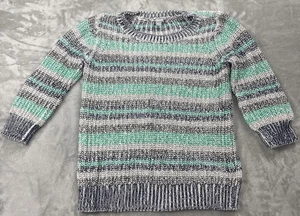 JC Penney Striped Knit Crew Sweater Women’s Size Large JCP - Picture 1 of 9